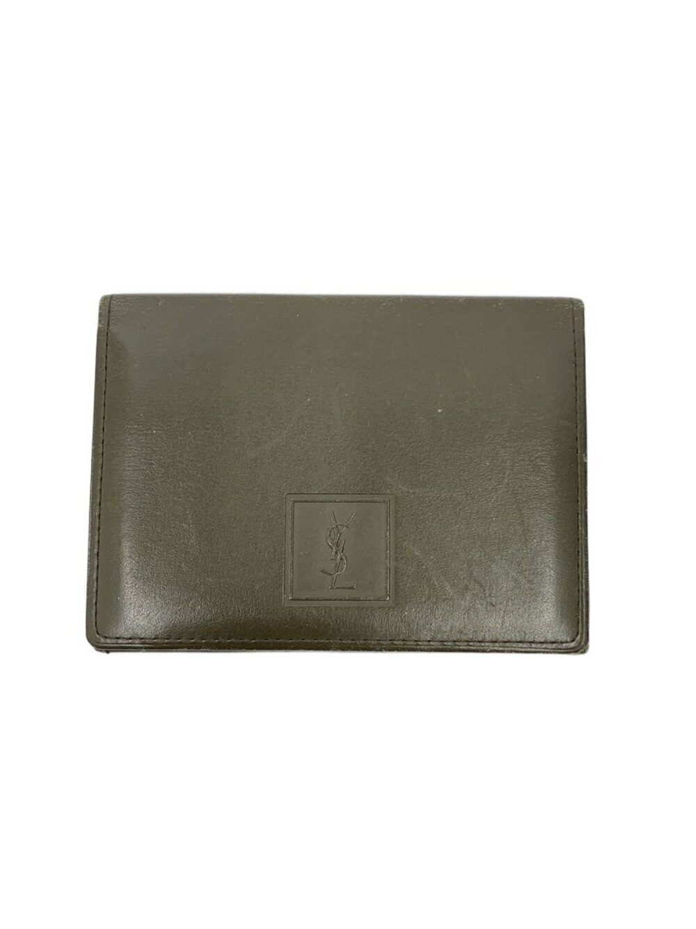 Saint Laurent Yves Card Case Wallet Leather Khaki Green
